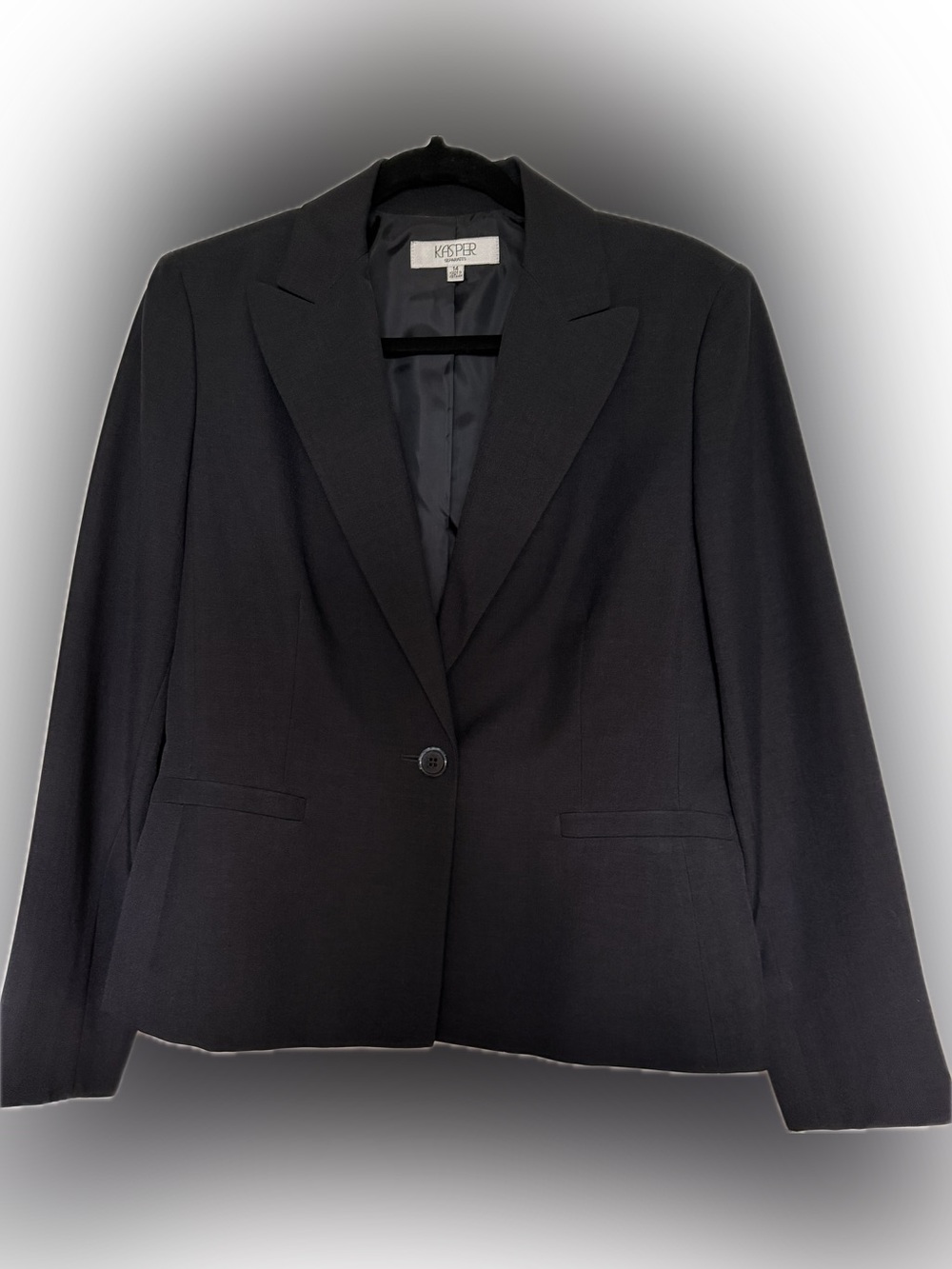 Kasper Navy Tailored Single-Button Women's Blazer and Matching Slacks